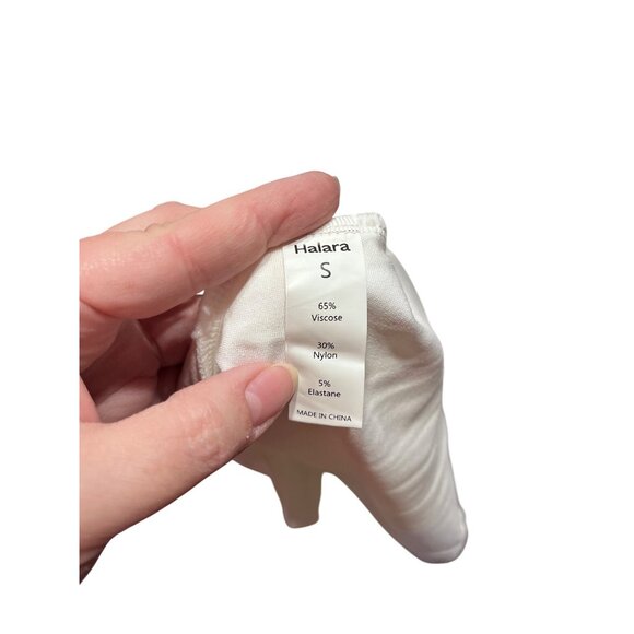 Halara White Belted A-Line Dress With 3/4 Sleeves, Pockets & Front Zipper Size S - Picture 4 of 4